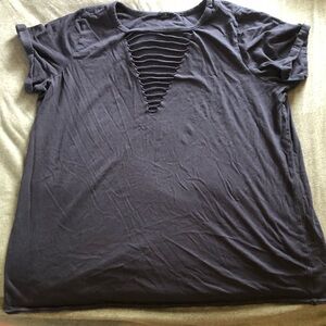 Torrid Black Cut Out Short Sleeve Tee